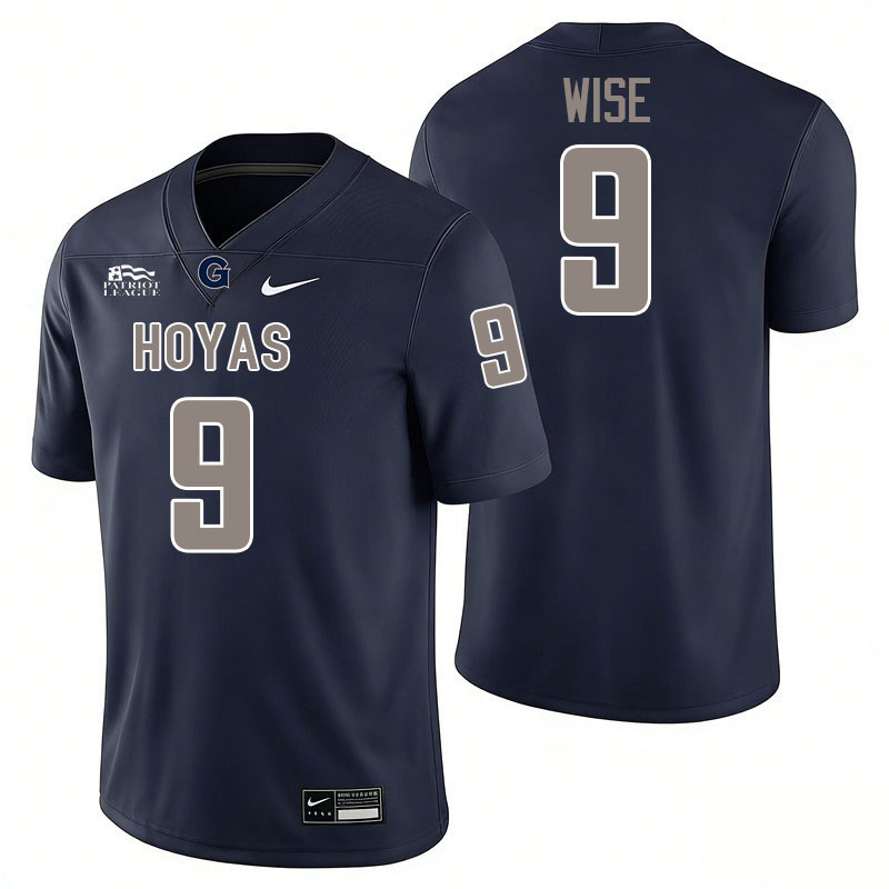 Georgetown Hoyas #9 Braylon Wise College Football Jerseys,Uniforms-Navy